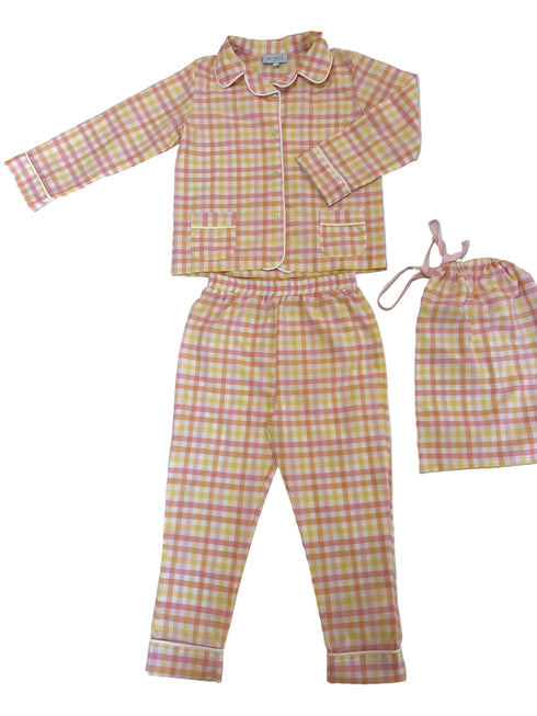 Pijama carouri galbene